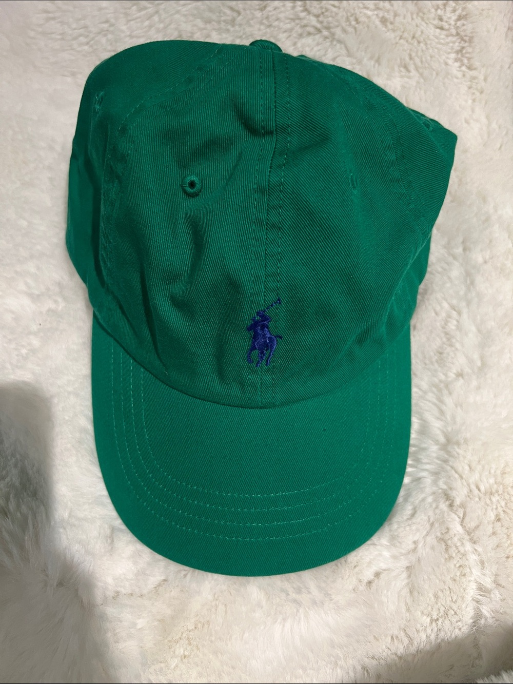 Ralph Lauren Green Cap with Blue Polo Logo